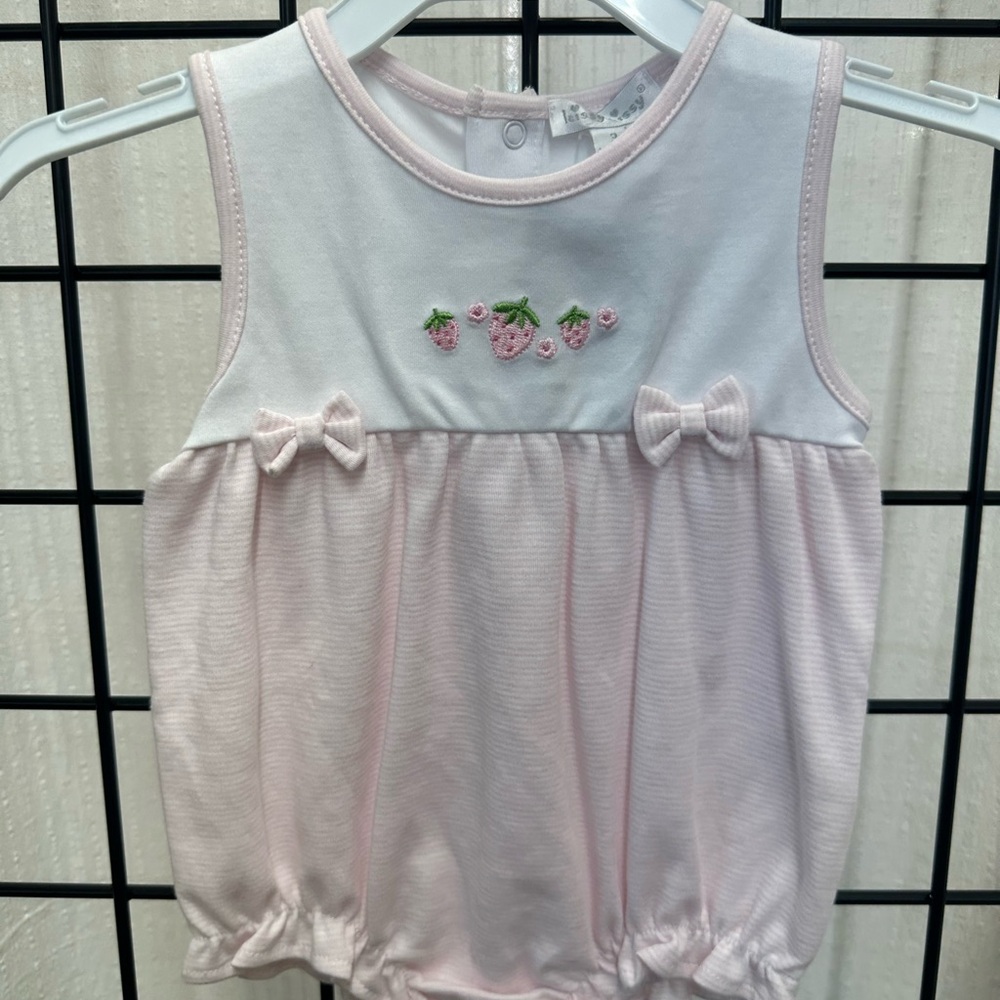Kissy Kissy Pink and White Baby Top with Embroidery